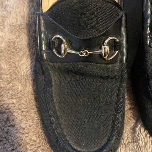 Black canvas & patent GG loafer with silver bit. - Picture 6 of 6